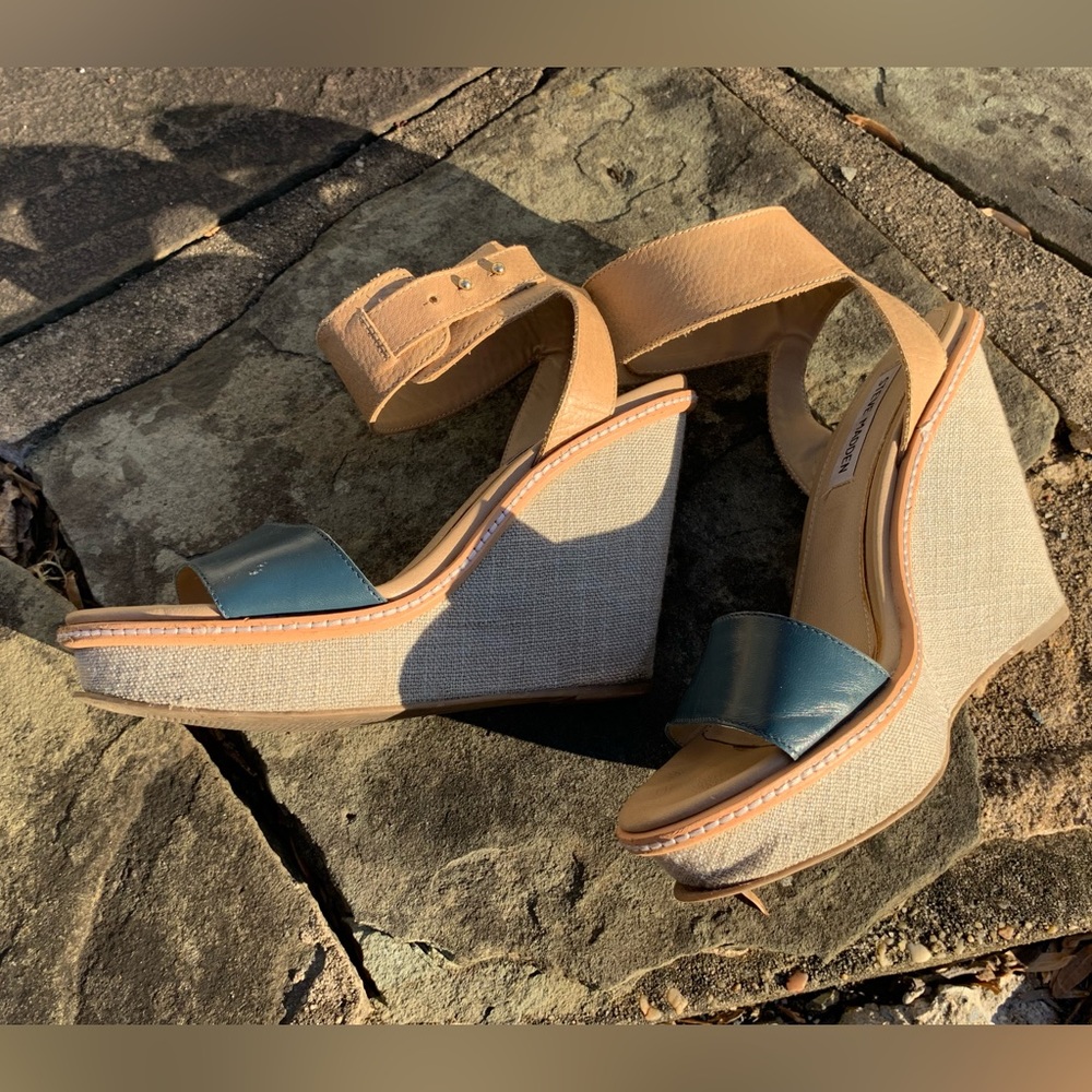 Nude wedge heels